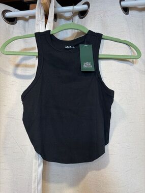 wild fable Black Ribbed High-Neck Tank